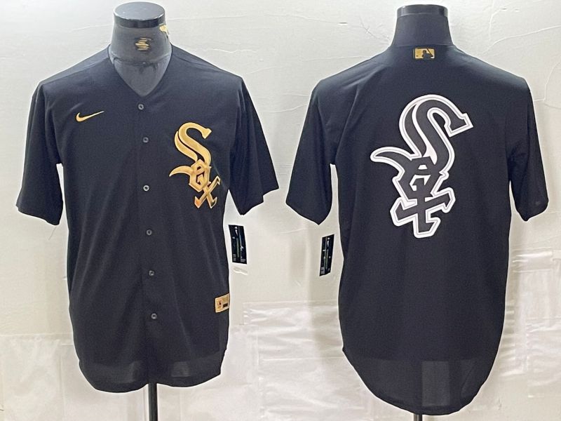 Men Chicago White Sox Blank Black gold 4 th generation Nike 2024 MLB Jersey style 5